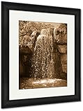 AshleyフレームプリントRock Wall With a滝、壁アートホーム装飾、ag6547663 30x26 Black Frame 6547663-AFPP1-BS16