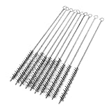 uxcell スチールワイヤーチューブブラシ　スチールメタル製　ステンレス鋼ラウンド 軽量 クリーンツール 10個入り
