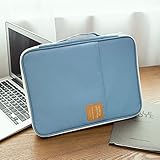 Yuguo ドキュメントバッグ 文書カバー ドキュメントケース 手提げバッグ ビジネス 整理バッグ オフィス用品 a4 男女兼用 旅行用 出張 (ライトブルー)