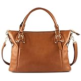 Plambag レディーストートバッグ PU ショルダーバッグ 2way ブラウン