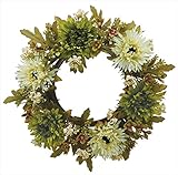 エルアーツ 造花 スパイダーガーベラリース 直径23cm・花径6.5cm グリーン E3572-11