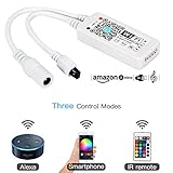 ZehuiワイヤレスRGB LEDライトストリップWiFiリモートコントローラAndroid IOSスマート電話App Alexa音声コントロール