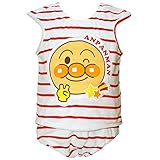 2016年 夏物 アンパンマン パイル ボーダー エプロンスーツ Anpanman レッド◇80cm