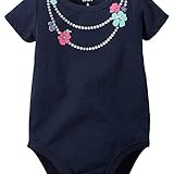 カーターズ Carter's ボディスーツ ネックレスプリント 半袖 綿ジャージー100% Hawaiian Necklace Bodysuit NB (50-55cm)