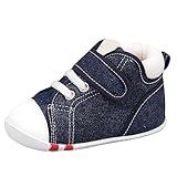 KINDOYO 赤ちゃん ベビーシューズ 暖かい スニーカー ベビーシューズ ファーストシューズ 男の子 女の子 子供靴 , ブルー（スエード）