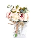 Korge-buy造花ヨーロッパやアメリカのスタイルのモデルは屋外の花を保持 結婚 ハッピーな瞬間 ルームの装飾 花束 フェード決して