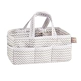 Trend Lab Dove Gray Chevron Storage Caddy, White