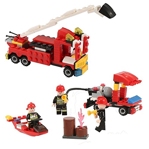 Newisland ブロック 消防シリーズ立体パズル 創造力を育てる子供知育玩具セット　193ピース誕生日プレゼント