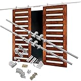 lovshare Slidingバーン木製ドアハードウェア Double Door Kit T-shape 8FT sliding door hardware