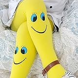 GGG ホット子供女の子キッズ着 通気性あり スマイリーフェイス ソフトベルベットバレエパンスト ソックス 黄色い