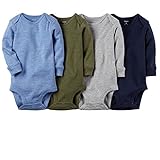 カーターズ Carter's ロンパース ボディスーツ 長袖 4枚組 男の子 綿100% コットンリブ 秋冬 4-Pack Long-Sleeve Bodysuits NB (50-55cm) [並行