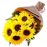 翌日配達お花屋さんサンフラワーブーケ（6月の誕生花 お誕生日用・ひまわりギフト花束）誕生日・記念日・お祝い・結婚祝い・お見舞い・歓送迎会・結婚