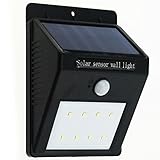 LED ガーデンライト 光感 人感 センサー ソーラー充電式 IP65防水 防犯 8LED 省エネ 小型 壁掛け 玄関ライト 夜間自動点灯 庭園灯 (SL-810C)