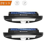 Benuo センサーライト ソーラーライト 30LED太陽光発電 自動点灯 省エネ 防犯 IP65防水 壁掛け式 人感センサーライト ガーデン/軒先/駐車場/庭先/玄関周りなど対応 2個セット