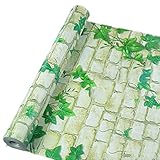 FUT(エフュ ト) 美しい青葉レンガ柄PVC自由裁断はがせるDIY壁紙シール　リビング/和室/店舗/会社/オフィスにおしゃれ貼付シールタイプウォールステッカー幅45cm*長さ1000cm