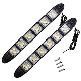 TIGRE BLANC フレキシブル LED デイライト 汎用 曲がる フォグランプ スポット ライト 防水 12V 左右 2個 セット 6連 白 ホワイト