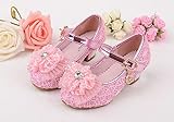 (チェリーレッド) CherryRed 子供靴 キッズ 女の子用 フォーマル靴 可愛い お花 きらきら 発表会 結婚式 卒園式 卒業式 入学式 七五三 37 ピンク