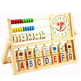 ベビーおもちゃ　赤ちゃん知育玩具　木のおもちゃ　簡単な数学勉強　英語勉強　数字時計　多機能の玩具
