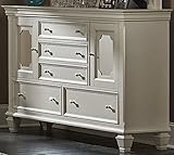 Odette 5引き出し2ドアドレッサー&ミラーで真珠色シャンパン 標準 1937-5
