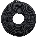 DLLM ゴム紐 耐久 ゴムロープ アウトドア用 ゴム 弾性コード コード 弾力紐 パラコード 弾力線 丸ゴム 弾性ゴム 多目的 ロープ 靴紐 衣類 バック パック テント フレーム 髪ゴム 軽量 幅 3㎜ 20m巻無傷 黒