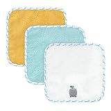 Just Born Just Bath Love to Bathe Woven Washcloth Set, Hippo by Just Born