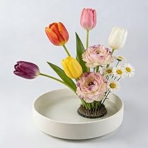 Amazon.co.jp: 花器水盤生花花器 花瓶陶器 フラワーベース 生け花用