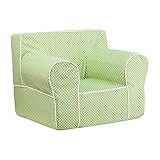 Offex OF-DG-LGE-CH-KID-DOT-GRN-GG Oversized Green Dot Kids Chair with White Piping [並行輸入品]