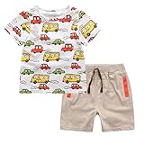Cutelove 子供服 Tシャツ Tシャツ＆パンツ 上下セット 半袖 ショートパンツ 車柄 男の子 赤ちゃん 可愛い 夏