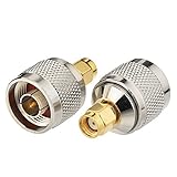 Superbat 2個入 Nオス⇔RP-SMAオス(ピンメス) コネクタ NP-RPSMAJ コネクター変換 N型 RP-SMA 変換アダプタ 【60日間保証付き】