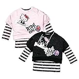 【女児ベビー】【アンサンブル】“HELLO KITTY”ドルマントレーナー×ボーダーTシャツアンサンブル (2ブラック/95cm)