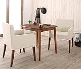 リラクシングダイニング3点セット 天然木 洗濯機で洗えるカバー付 【テーブル1＋チェア2】 (【テーブル幅75cm】, チェアカラー：アイボリー2脚)