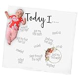 Kiddo Kind Baby Milestone Blanket - Celebrate Baby's First Year with a Photo - 48 x 48 - Makes Uniqu
