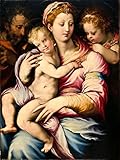 Holy Family with Saint John the Baptist – Francesco de Rossi – Unframed 16" by 21" GC-201517995-1621