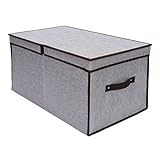 StorageWorks 収納ボックス 布 大容量 折りたたみ収納ケース 幅49×奥行27×高さ26cm 大型タイプ フタ付き おもちゃ 衣類用 お部屋の片付けにも便利