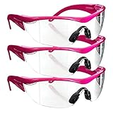 Safety Girl Navigator Safety Glasses (3 Pair-Pink Frame-Clear Lense) by SafetyGirl