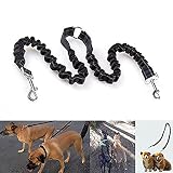 Kingsie 犬用リード 二頭引きリード ダブルリード 伸縮 ペット 多頭飼い 二匹の犬 ナイロン製 お出かけ用 お散歩に最適 (ブラック)