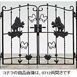 LIXIL 新日軽　ディズニー門扉　角門柱式　プーさんA型　0612　両開き　【リクシル】 ブラック