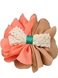 ２色の華やかなシフォンコサージュがふわふわ！ヘアアクセサリー ヘアピン 女の子 (Rosebeige)