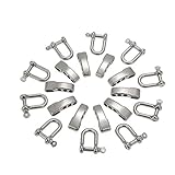 Lixada 10個セットU型　調整可能アジャスター アンカーシャックル　ステンレス　サバイバルブレスレットバックル