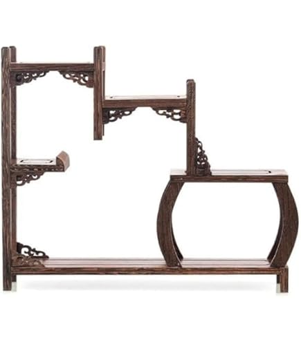 Amazon｜珍品棚 香炉台 瓶台 花台 盆栽台 木製 丸型 大 中国茶器