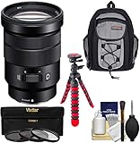 Sonyアルファ・Eマウント18 – 105 mm f / 4.0 OSS PZズームレンズwithバックパック+ 3フィルタ+三脚+キットfor a7 , a7r , a7s Mark II、a5100、a6000、a6300カメラ