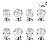 Wrightjp 透明 取手 引き出しノブ 取手 ドア取って 引き出しつまみ ハンドル キラキラクリア タンス キャビネット キッチンキャビネット 装飾 8個セット