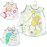 油が落ちるスタイ3点セット スーパービブ 柔らかくて 軽量 お食事用防水ビブ 1ー4歳 食事エプロン 防水 よだれかけ ベビースタイ ビブ お食事エプロン 可愛い 便利で 袖なしGaorui（ガオルイ