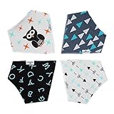 Emma + Evan Baby Bandana Drool Bibs with Adjustable Snaps, Trendy Super Absorbent Cotton with Bonus 