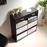 多目的ラック ラック 本棚 収納棚 書棚 本収納 壁面収納 幅90cm 高さ90cm ダークブラウン TIP0130DBR