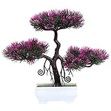 liankeshop 人工観葉植物 シミュレーション 盆栽 歓迎松 ミニ盆栽 ツリー エミュレート 人工松盆栽 人工ツリー ミュレーション 園芸 盆栽アート飾り 自宅 庭 オフィス ホテル 装飾 4色