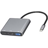 HDMI Type-cアダプタ 3in1、DAPOKJD USB タイプ C HDMI デジタルAVマルチポート変換アダプタ usb c to HDMI 4K出力 + USB 3.0 + Type C高速PD充電、MacBook Pro/MacBoo