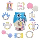 Baby Rattle Teether Infant Toy - Wishtime 10pcs Hand Shaker Grab Rattle Music Toy Christmas Gift for