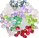 [starPG] ロータス ガラスチャーム ハンドメイド アクセサリー パーツ (ロータスシード 100個 フープなし)