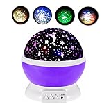 b1st Baby Night Light Lamp Sky Moon Starプロジェクタ360度回転 – 4 LED電球3モデルライト9ライトカラー変更with USBケーブルforキッズ赤ちゃん